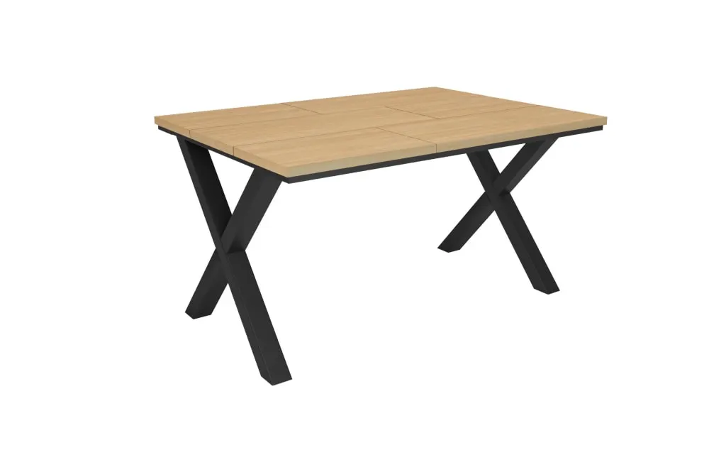Table à manger effet bois de chêne clair 140x90x74cm