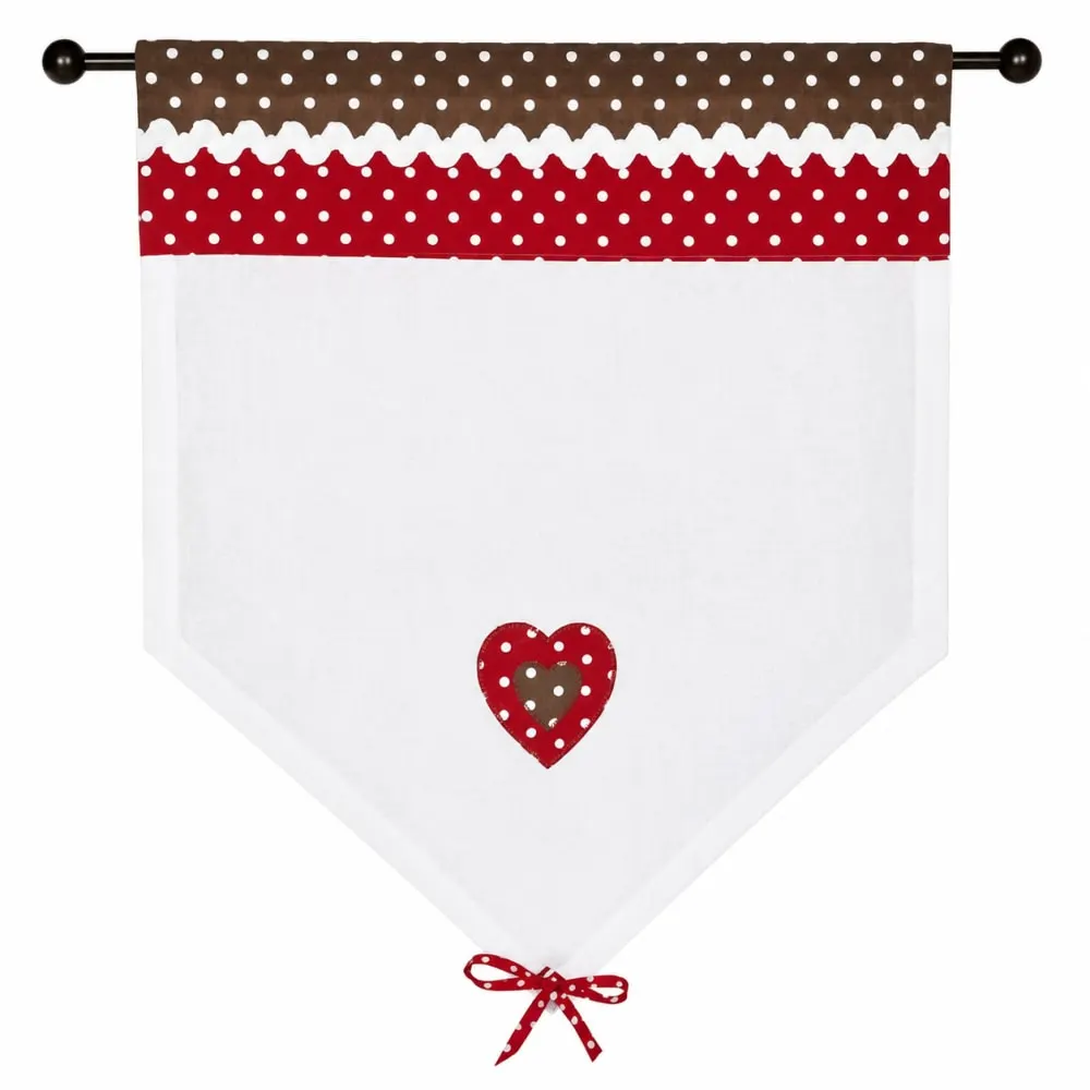 Vitrage organdi blanc avec broderie romantique 45x60cm