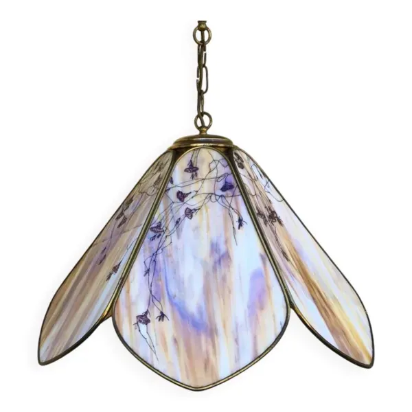 Très grande suspension italienne art déco