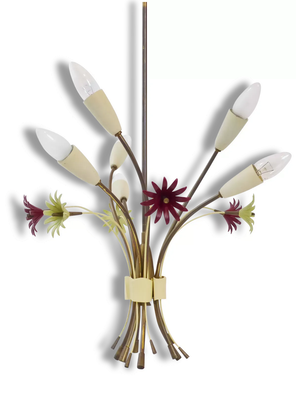 Superbe plafonnier bouquet de fleurs années 50 vintage design 50's rockabilly lamp