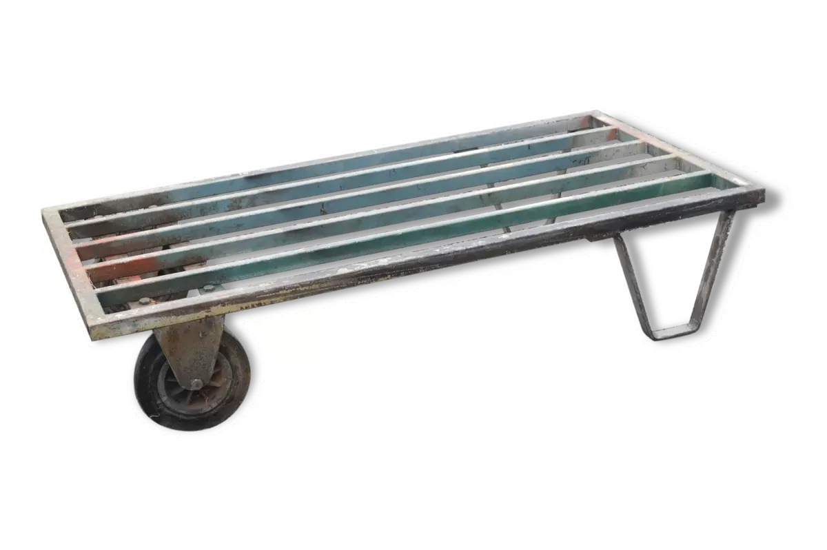 Table de salon / chariot industriel en fer