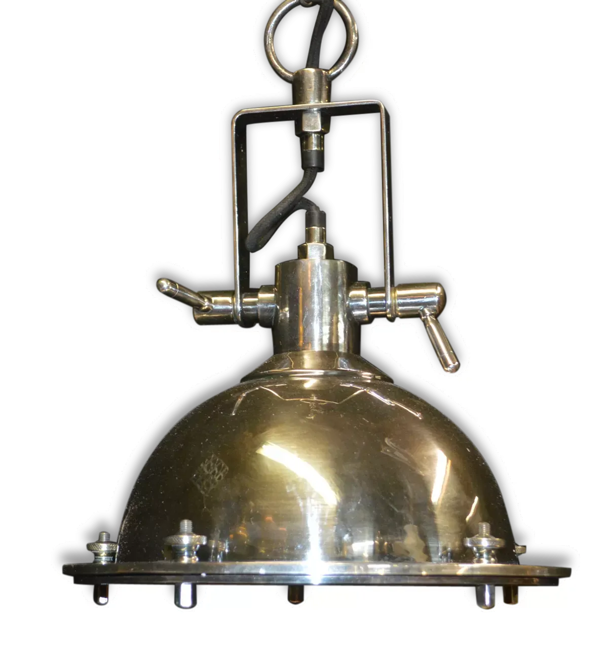 Suspension industrielle en laiton chromé