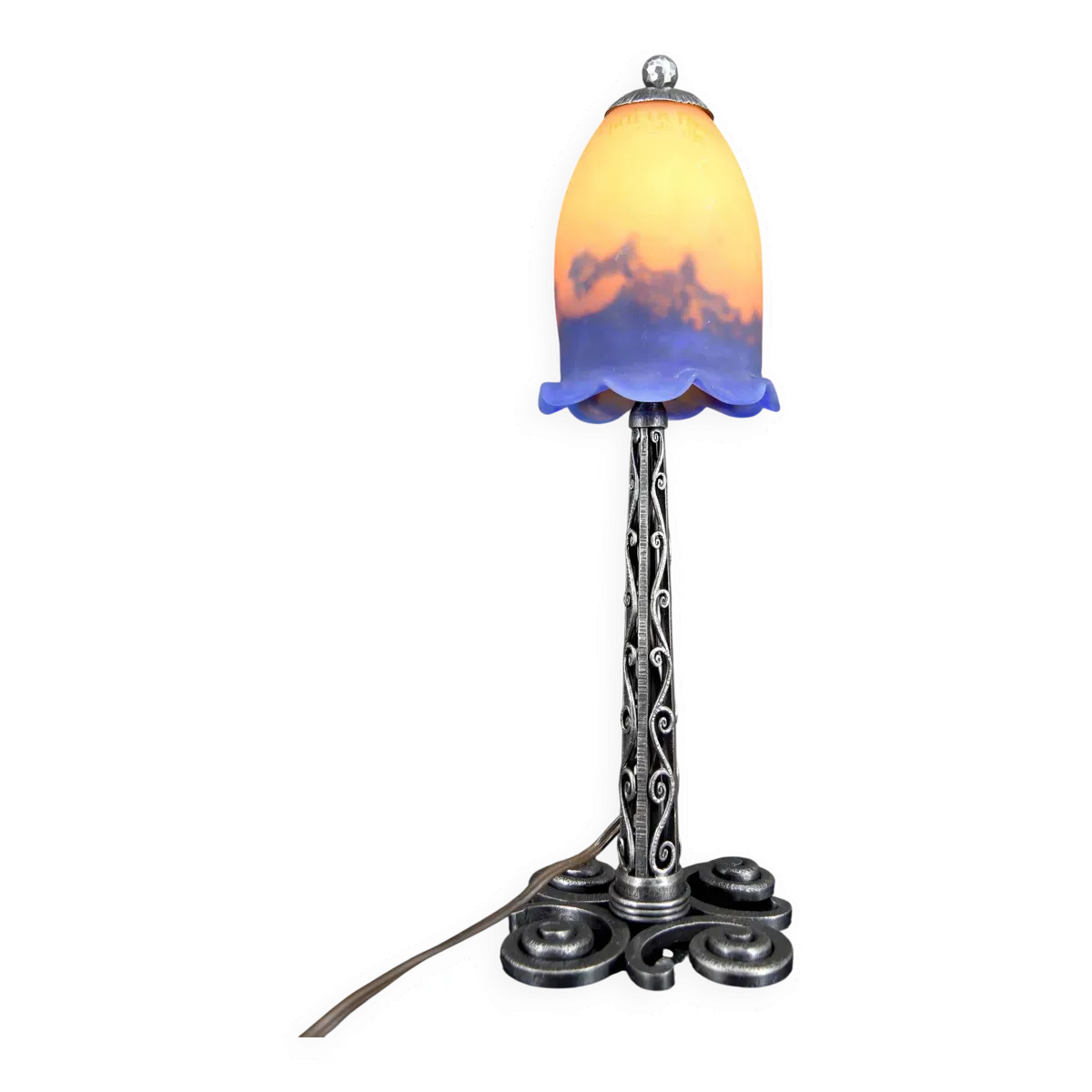 Lampe en Fer Forgé, Paul Kiss et Muller Frères, France, Art Déco, c. 1920