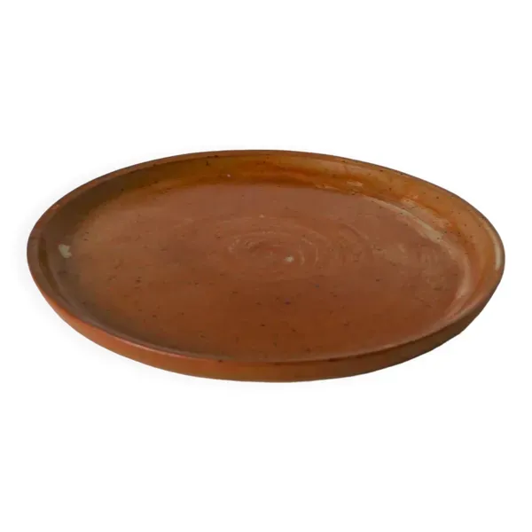 Plat rond en grès vernissé, 1970