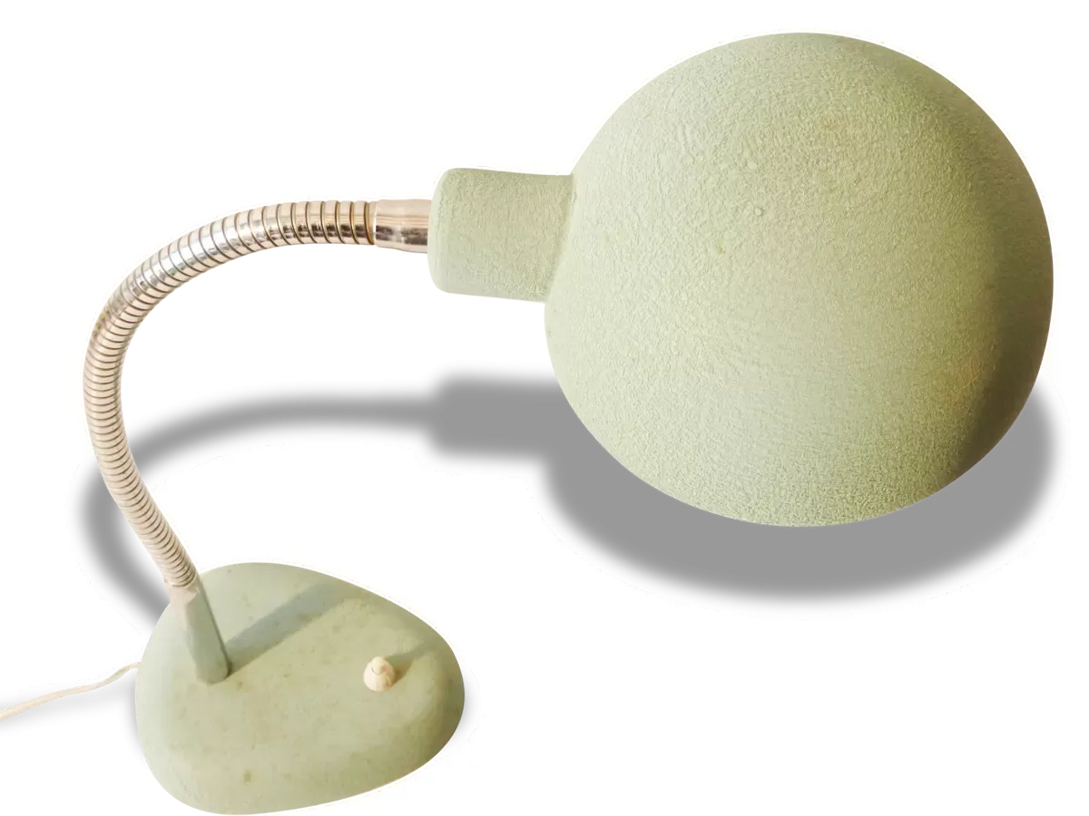 Lampe à poser de bureau industrielle 50's vintage de couleur verte 1950 n2