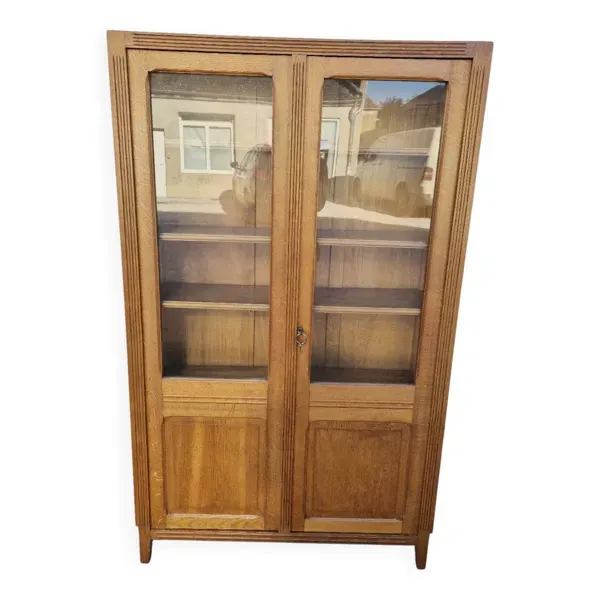 Vitrine parisienne d'école en chêne, 1950