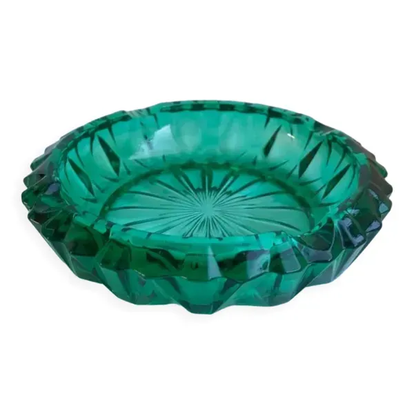 Cendrier en verre vert années 60-70