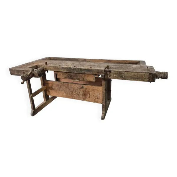 Établi de menuisier ancien, années 1920