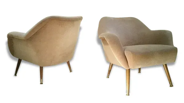 1/3 fauteuil Club organique années 50 60 restauré