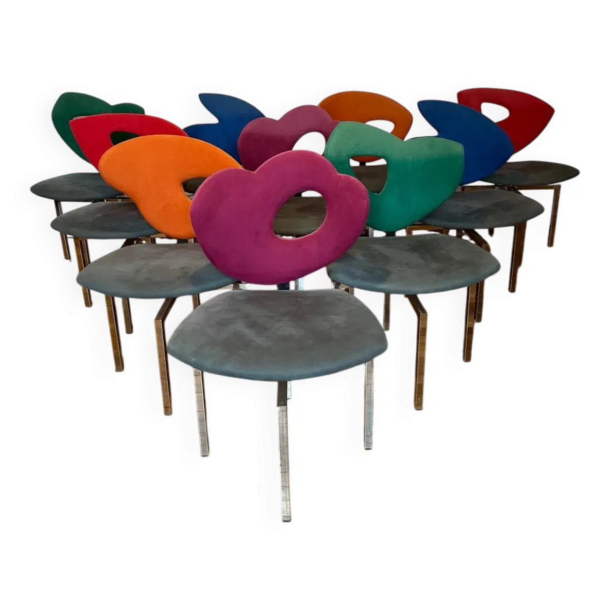 10 chaises Giorgio Saporiti vintage