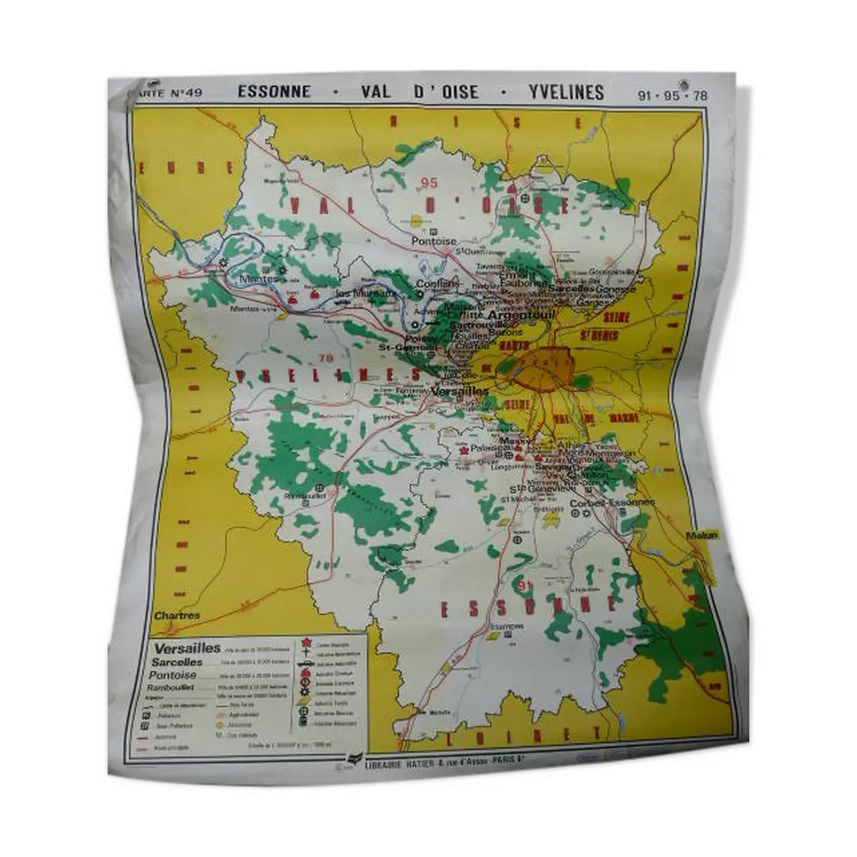 Affiche scolaire N°49  Hatier 1969 Paris et banlieue