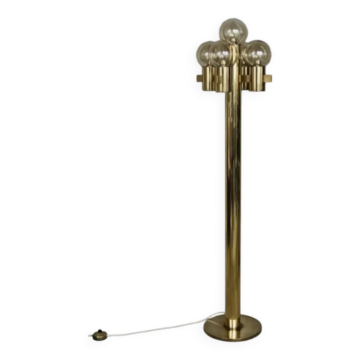 Lampadaire sculptural doré à 5 lumières par Hans-Agne Jakobsson pour Hans-Agne Jakobsson AB, années 1960