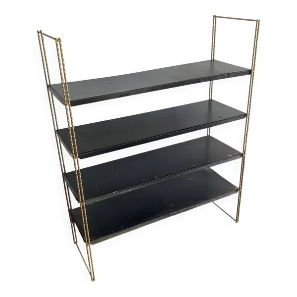 Etagère vintage 1960 String murale noir doré - 60 x 48 cm