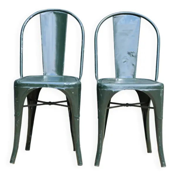 Paire de chaises tolix modèle b 1930 (première édition)