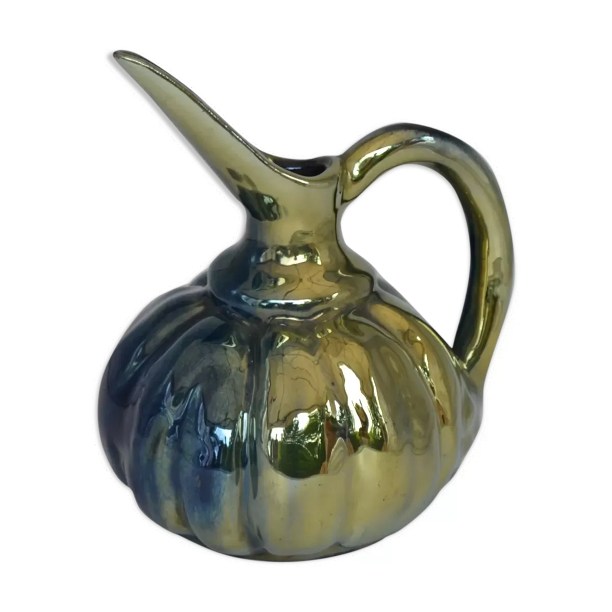 Pichet en grès flammé à reflets métalliques de la S.A.P.C. de Rambervillers