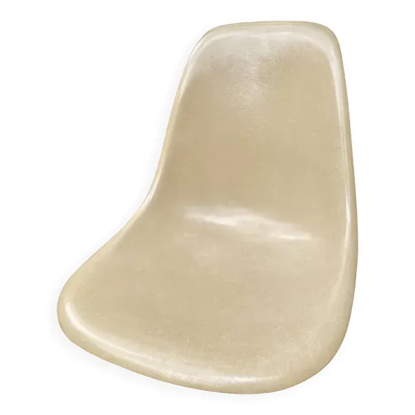 Coque Beige Fiberglass Side Chair Eames Vintage by Herman Miller