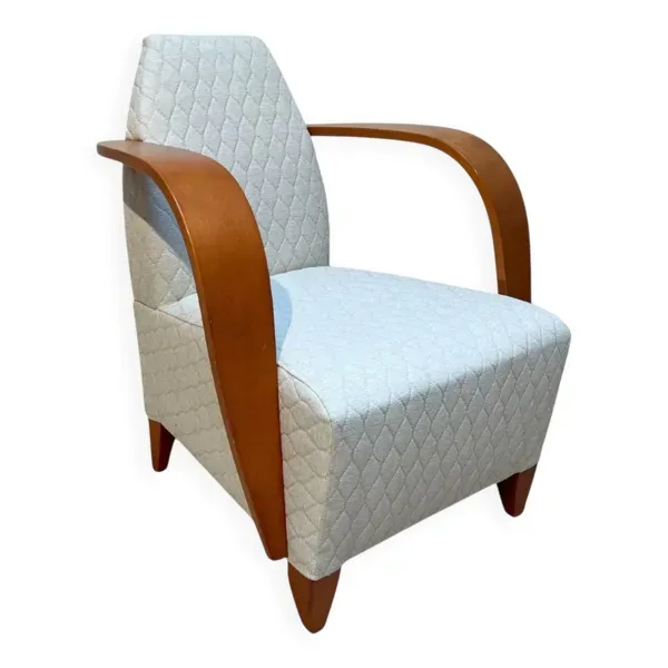 Fauteuil espagnol en hêtre et contreplaqué, années 1990.