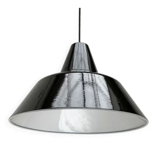 Suspension danoise Mid-Century en émail pour Louis Poulsen, années 1960