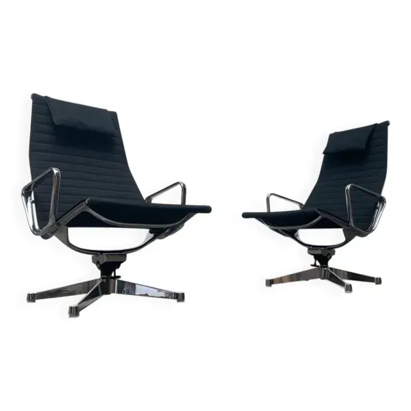Ensemble de fauteuils en aluminium EA 124 par Charles & Ray Eames pour Herman Miller, années 1960