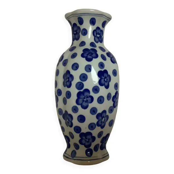 Bouquetière vase fleurs bleues