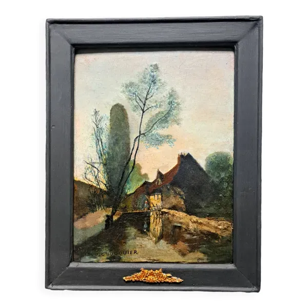 Tableau impressionniste, huile sur bois signée - école du Nord