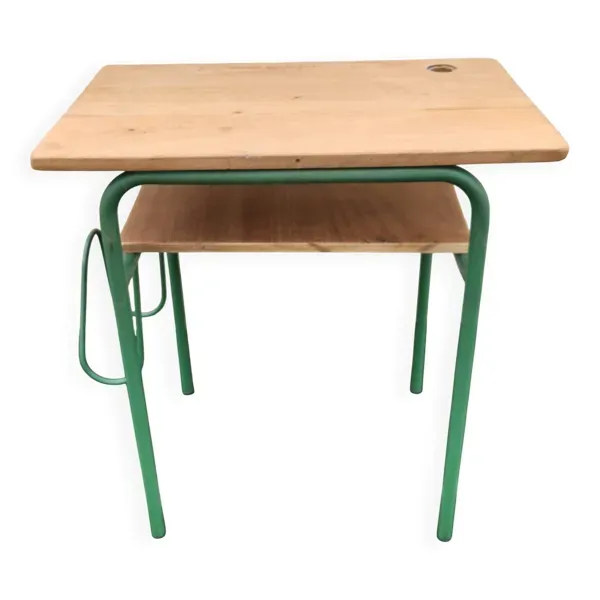 Ancien bureau d'école de couleur vert vintage des années 1960-1970