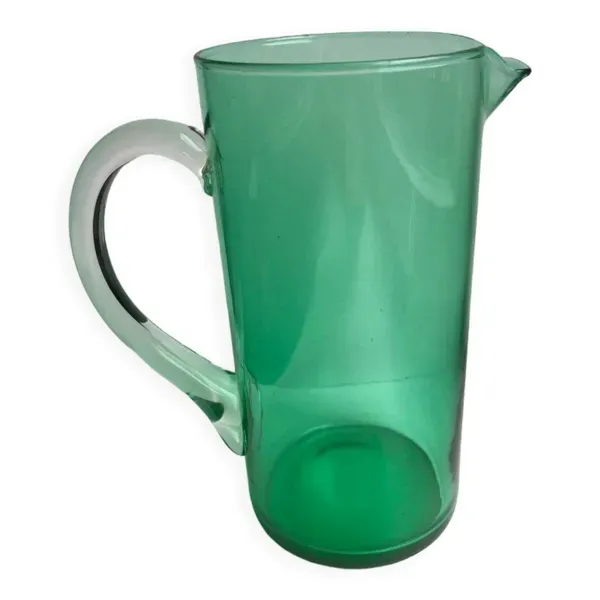 Pichet en verre vert années 70