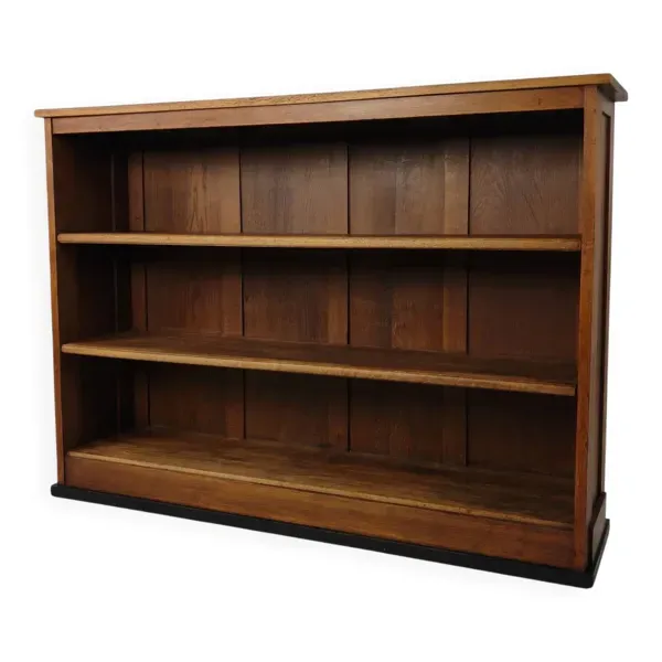 Bibliothèque ouverte en chêne Art Déco École d'Amsterdam – années 1920