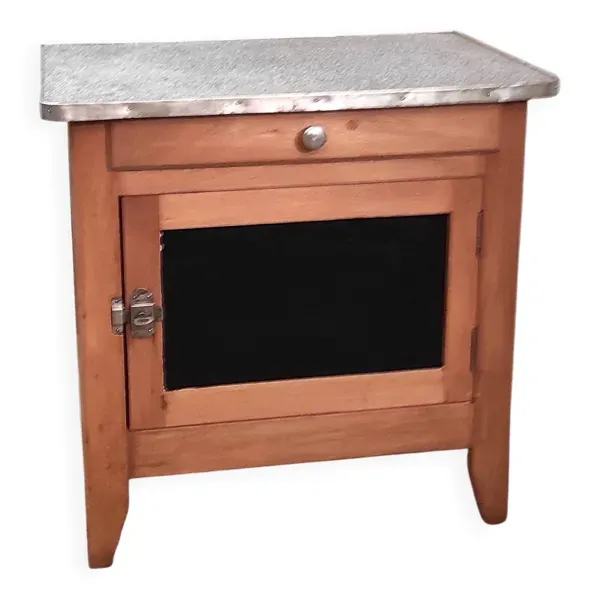 Buffet parisien en bois massif et tôle émaillée - mid.XXème