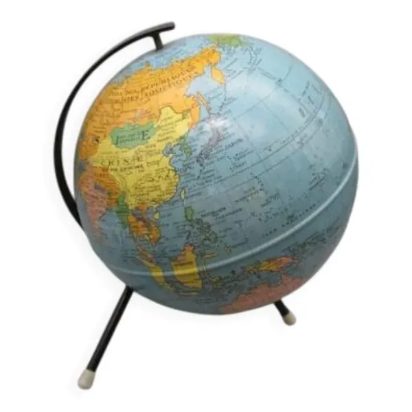 Mappemonde Taride années 60' en tole