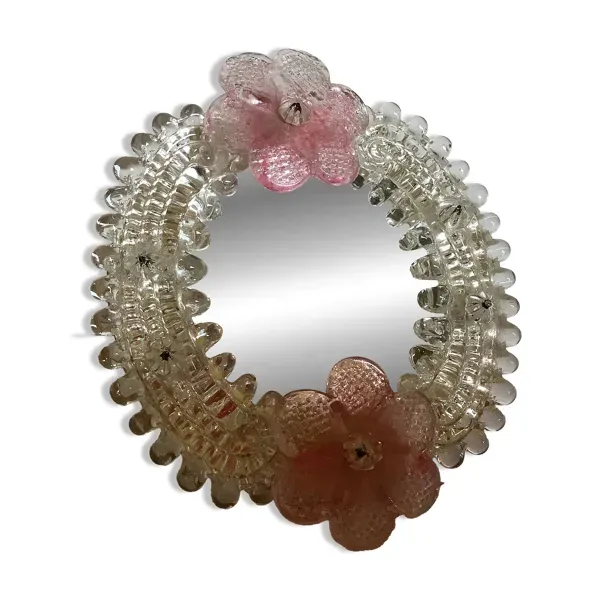 Petit miroir fleurs Murano