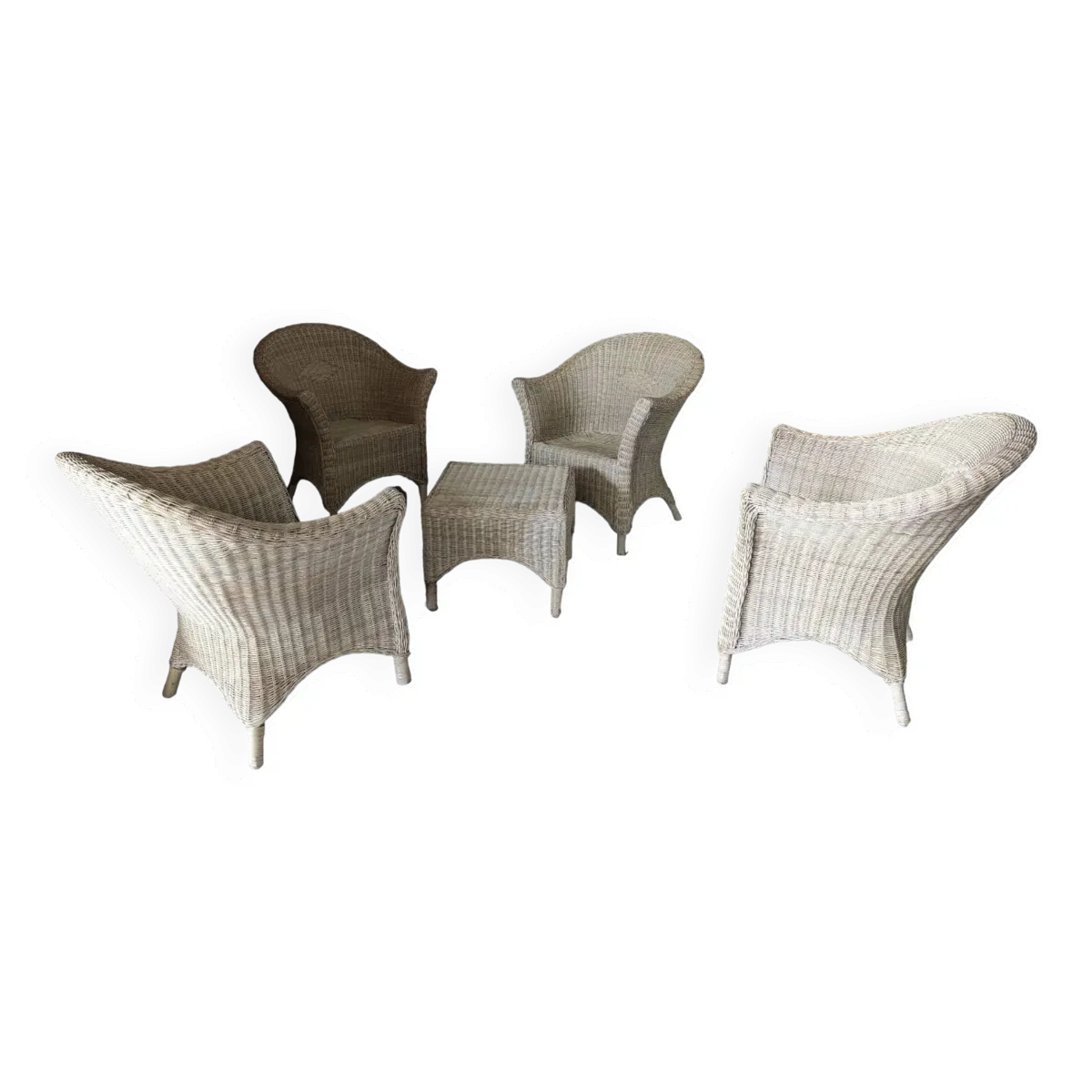 Salon en rotin vintage