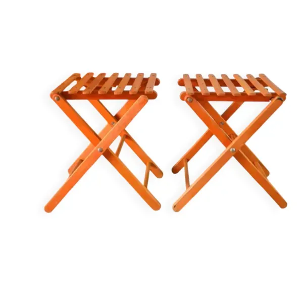 Paire de tabourets pliants anciens