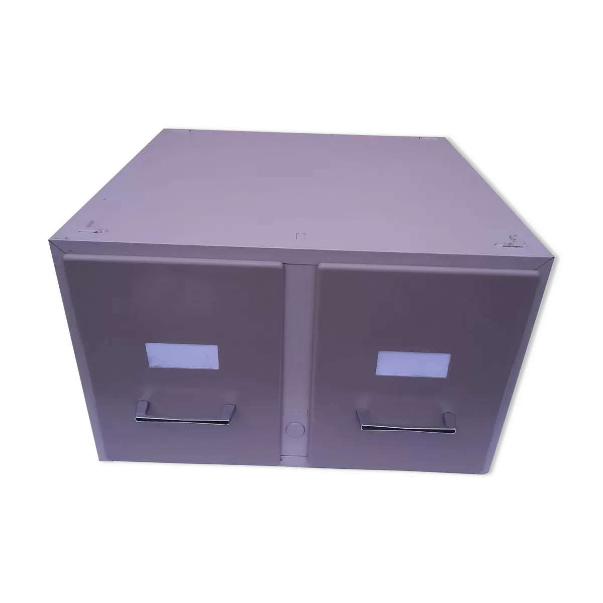 Meuble métal 2 tiroirs loft industriel années 70