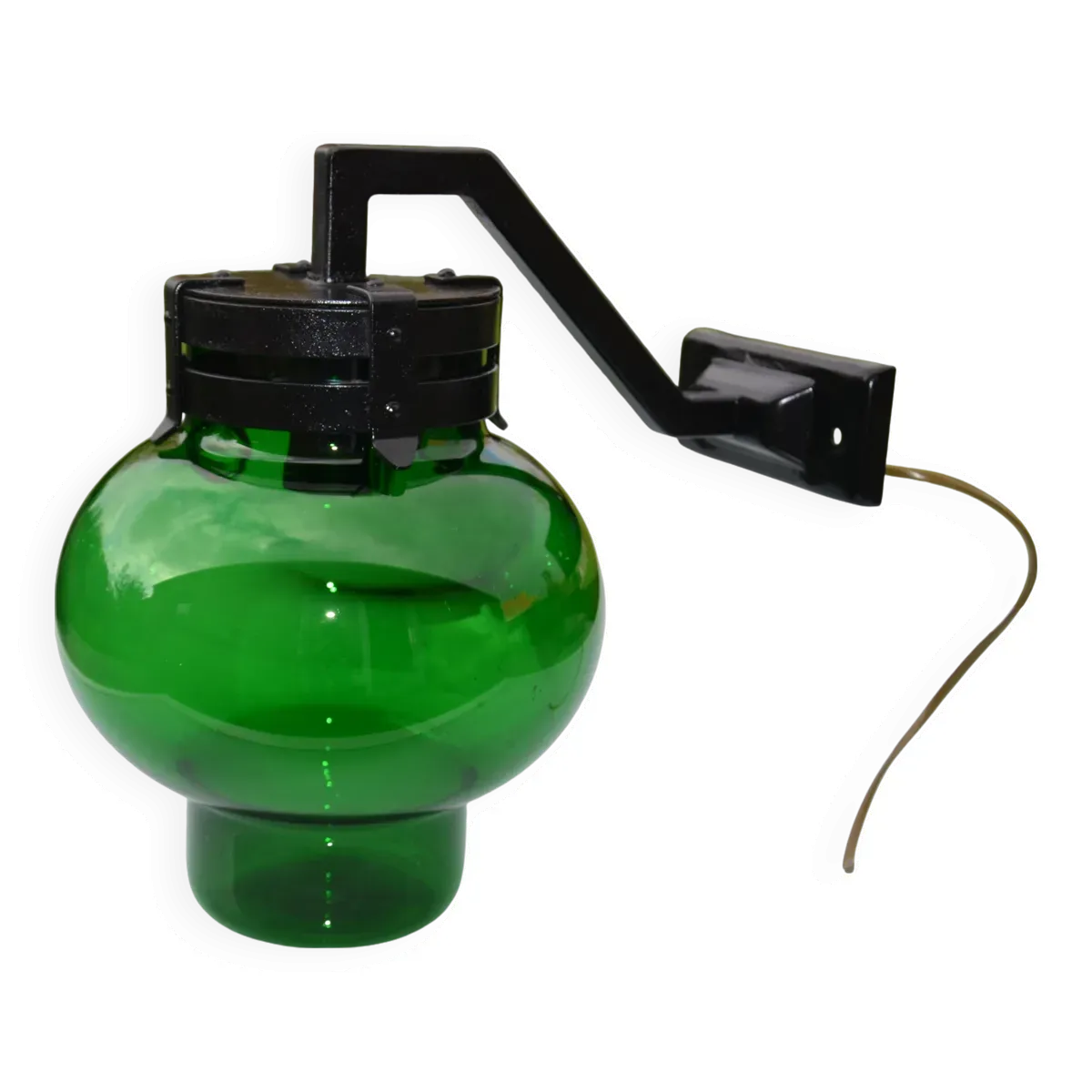 Imposante applique en verre épais et acier riveté vintage