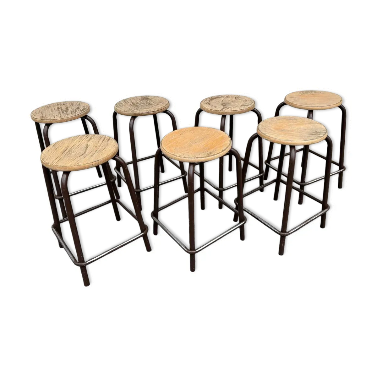 Set de 7 tabourets industriels