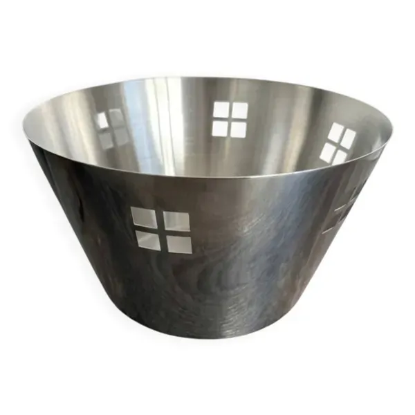 Corbeille à Fruits Design en Acier Brossé - Esprit Bauhaus / Ikea Vintage