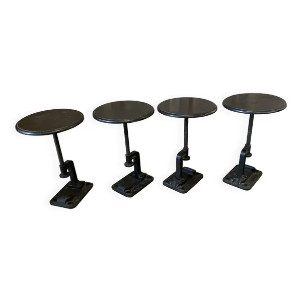 4 tabourets réglables noirs