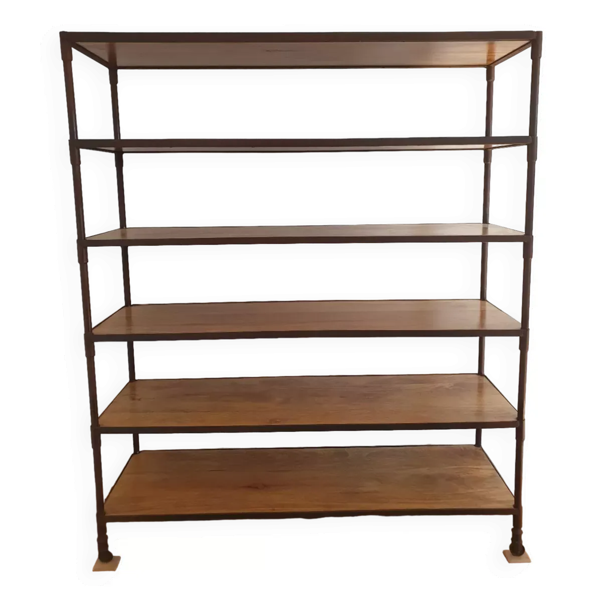 Étagère / bibliothèque en métal et bois massif