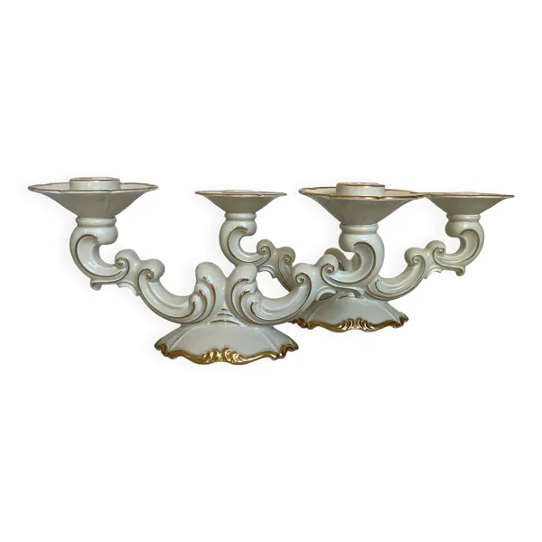 Paire de bougeoirs double bavaria edelstein