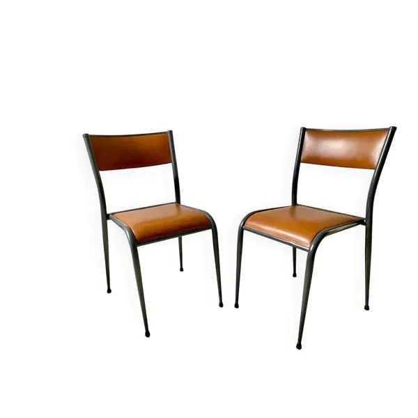 2 chaises d’école adulte mullca 510 design vintage années 60 originale
