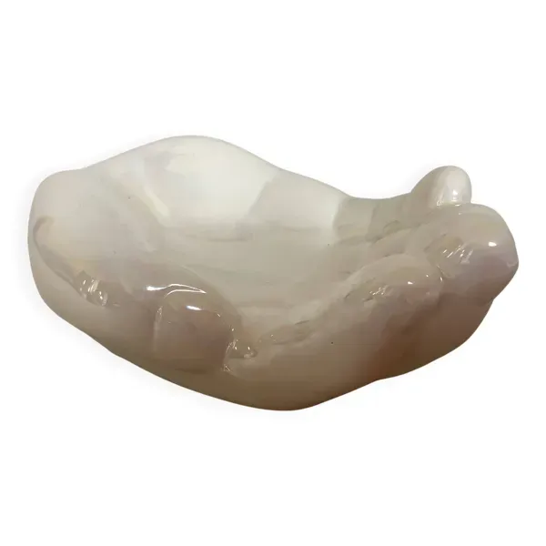 Vide poche baguier main blanc irisé