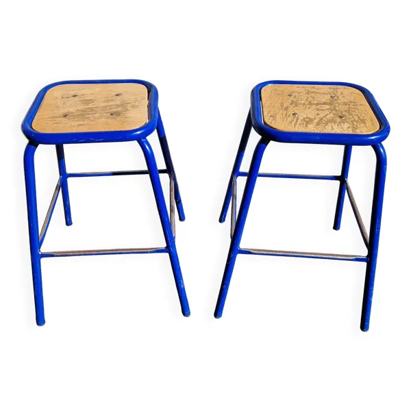 Paire de tabourets industriels