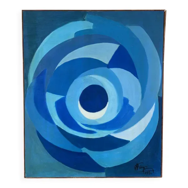 Rose abstraite signée