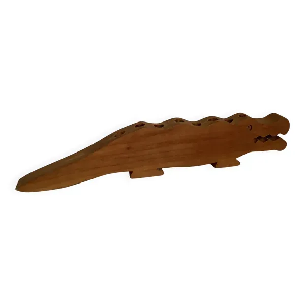 Bougeoir crocodile bois scandinave zoomorphe