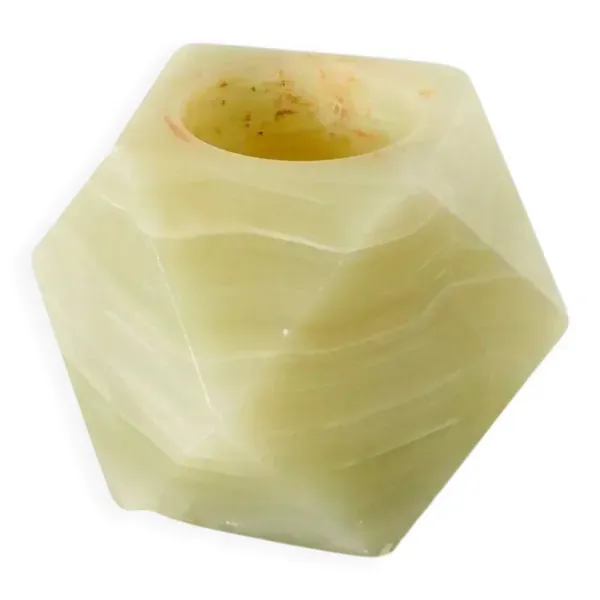 Bougeoir hexagonal en albâtre, 1970