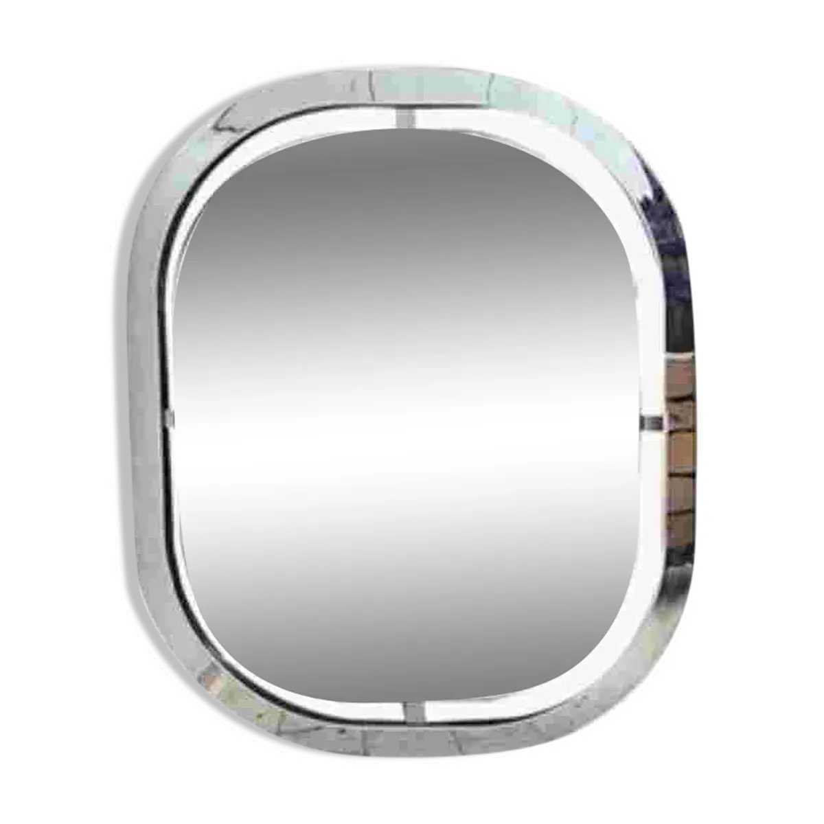 Miroir Bauhaus en acier chromé