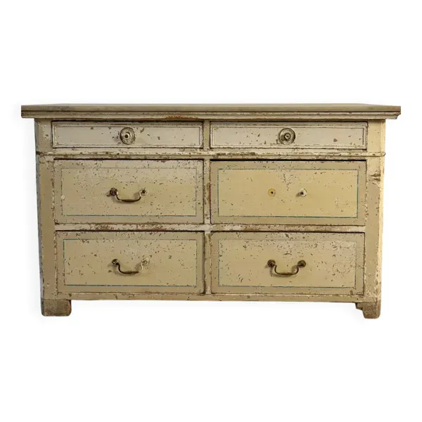 Comptoir de magasin double face, 6 tiroirs