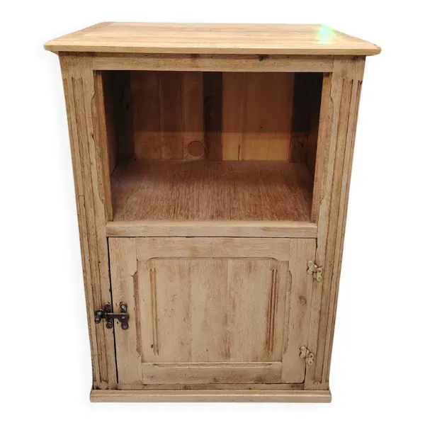 Glacière de Maison Ancienne en Bois Brut Décapé – 1930