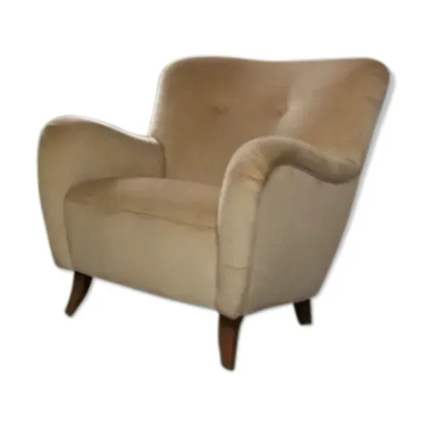 1/2 Fauteuil club Teddy organique années 50 60